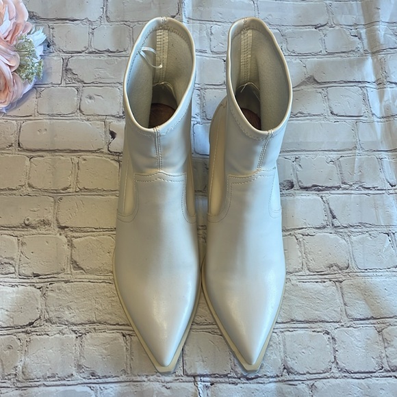 MIA Cream Heeled Booties - Picture 2 of 6